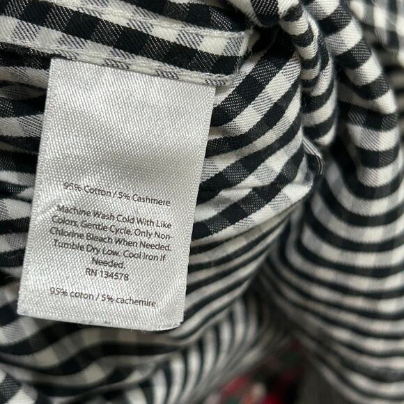 Vineyard Vines Gingham Button Up Shirt Black White Cotton Cashmere 12 - Picture 9 of 9